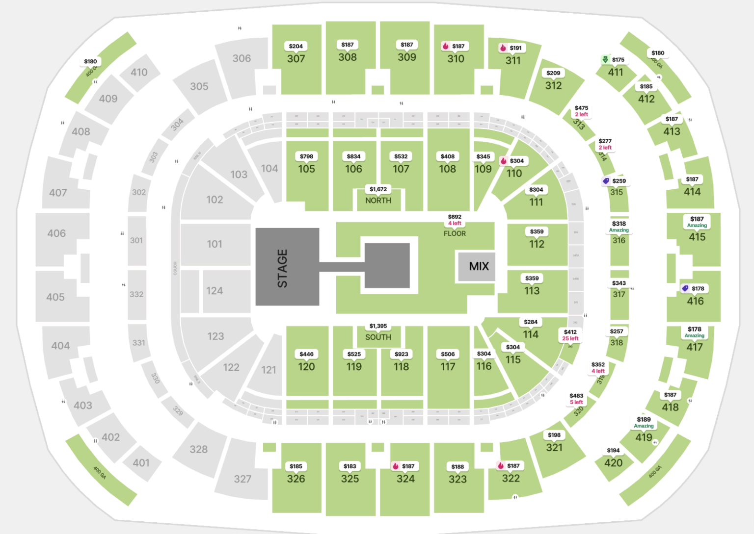 kaseya center seating chart